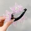 Clip para cola de caballo con flores de colores, accesorio para el cabello para niñas, con malla de perlas de hadas, fragante y fija.