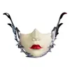 Máscara de Medio Rostro con Alas Rosas Cyberpunk Máscara Funcional Tecnológica Accesorios Máscara Mecánica Blanca COS