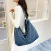 Bolsa de Mezclilla Casual para Mujer, Bolso de Hombro de Gran Capacidad, Bolso Casual para Estudiante Universitario, Bolso Cruzado, Bolsa Grande