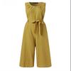 Macacão Casual Feminino Sem Mangas Verão 2025 Cor Sólida Roupa Esportiva para Feriado Elegante Roupa de Trabalho