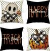 Funda de almohada popular de Halloween transfronteriza, murciélago, fantasma, sofá, decoración del hogar, funda de almohada de lino, funda de almohada de un solo lado