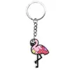 Llavero con Forma de Flamenco de Amazon Dibujo Animado Creativo Goma Suave de PVC Colgante para Llaves de Mochila Regalo Pequeño