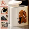 Cubo de Basura Hogareño Sala de Estar Plantación Estilo Antiguo Cesta de Papel Dormitorio Cocina Dormitorio Baño Gran Capacidad Cubo de Almacenamiento Creativo