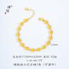 Pulsera de flor de durazno color oro arena de larga data, jardín completo, buena suerte, moda, joyería de flores, regalo para novia