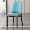 Cadeira de Jantar de Madeira Maciça de Luxo Leve para Uso Doméstico, Cadeira para Restaurante Hotel Estilo Italiano com Encosto de Couro, Cadeira Moderna para Mahjong, Cadeira de Jantar Nórdica