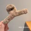 Outono e Inverno Pelúcia Estampa de Leopardo Presilha de Cabelo Grande Tamanho Múltiplos Grampos de Cabelo Senso Avançado Popular na Internet Parte de Trás da Cabeça Cabelo Presilha de Tubarão Acessórios de Cabelo