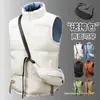 Chaleco popular de otoño e invierno de moda para pareja, engrosado, cálido, casual, versátil, color liso, reversible, con cuello alto - regalo gratis