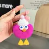 Chaveiro de Pato com Pelo de Coelho Rex Real Pingente Boneca de Pelúcia Boneca Pequenas Briquetes Pingente de Mochila Escolar Feito à Mão