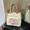 Bolsa de Lona Tote para Estudiantes, para Ir al Trabajo, Lonchera Portátil, Bolsa para el Almuerzo, Bolsa Bordada de Dibujos Animados
