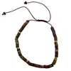 Amazon Transfronterizo Nuevo Picasso Hoja Pino Rojo Cuentas Planas Cuentas con Esquina Cortada Pulsera Tejida Pulsera Ajustable para Mujer