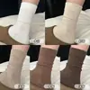 Calcetines de color marrón liso para mujer, calcetines de media pantorrilla para primavera y otoño, para combinar con zapatos Birkenstock, calcetines largos, estilo nórdico americano, calcetines holgados