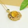 Colgante de Ámbar Natural Aiyu Collar de Flor de Ámbar Dorado Joyería para Mujer Fábrica Venta al por Mayor Dropshipping S3122701