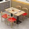 Tienda de fideos para picar, barbacoa, desayuno, juego de mesa y silla para comida rápida, tienda de té de leche y postres, mesa de restaurante, tipo económico comercial