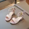 Sandalias de Princesa para Niñas 2026 Nuevo Estilo de Verano con Lazo y Pedrería, Zapatos Infantiles de Suela Suave para Niñas Pequeñas para Combinar con Vestidos