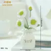 Planta em vaso margarida feita à mão em crochê multicolorida, flor artificial tricotada, decoração de mesa para casa, suprimento de presente criativo