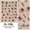 Redanco5D Repujado Popular Pegatina para Uñas Halloween Telaraña Calcomanía Estéreo para Uñas Dr1286