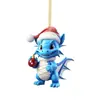 Navidad Transfronteriza Creativo Lindo Serie del Dragón Azul Acrílico Colgante Plano Colgante para Árbol de Navidad Mochila