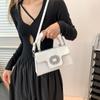 Bolsa Pequena Quadrada Diamante Moda 2024 Nova Guofeng Gem Bolsa Feminina Estilo Ocidental Texte Shoulder Crossbody Bag
