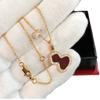 Collar con Forma de Calabaza Chapado en Oro de 18 Quilates para Mujer, No se Desvanece, No se Oxida, Collar de Nácar Rojo