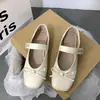 Versão em couro macio~ Sapatos Mary Jane com laço, macios e versáteis, sapatos de fada versáteis de bico redondo baixo para o verão e outono de 2026