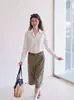 Elegante y con estilo camisa blanca para mujer, nueva colección primavera/verano, camisa fina versátil de nicho, talla grande, top holgado y estilizado