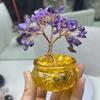 Nova Árvore da Fortuna de Citrino Natural Yuanbao Cornucópia Esmaltada Decorações de Mesa de Escritório Árvore de Dinheiro de Cristal