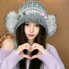 Gorro de Punto con Tassel Degradado de Moda para Mujer, Gorro de Hilo Peludo Cálido Pullover Otoño/Invierno, Hace que la Cara Parezca Más Pequeña, Gorro con Cubre Orejas