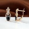 Pendientes de botón Shein transfronterizos nuevos de cristal de granate ovalado color oro champán para mujer, pendientes de temperamento, joyería simple y de moda