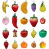 Colgante de Fruta Estéreo Artificial de Resina DIY Fresa Pequeña Naranja Manzana Llavero Pulsera Accesorios de Joyería