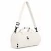 Bolso de hombro cilíndrico, bolso de mano para mujer, bolso tote de tela Oxford texturizada, bolso cruzado ligero para viaje, bolsa deportiva