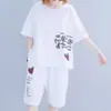 Comércio Exterior Sudeste Asiático Conjunto de Tamanho Grande Verão Novo Camiseta de Manga Curta Feminina Shorts Casuais Soltos Emagrecedores Conjunto de Duas Peças para Mulheres