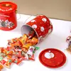 Cubo de mano de caramelo transfronterizo Regalo de Navidad snack de galleta juguete almacenamiento cubo de hierro Regalo de Navidad para niños embalaje