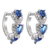 Huajie pendientes de zircón azul Klein nuevos accesorios elegantes de socialité europeos y americanos hebilla de oreja retro de revista venta directa