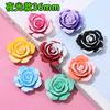 Rosa floreciente luminosa grande de 36 mm, horquilla para el pelo, taza de agua, pasta, crema, pegamento, funda de teléfono, accesorios de resina con tono de agitación