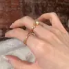Design sensação casca de óleo gota zircônia anel aberto feminino nicho único temperamento moda gentil anel versátil anel anel anel