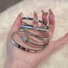 Pulsera de Diamantes Micro-incrustados de Lujo Ligero y Sensación de Alta Gama para Mujer, Pulsera Sencilla de Moda de Acero de Titanio que no se Decolora, para Pareja, Combinable con Todo, Primera Joya