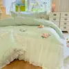 2026 Nuevo Estilo Algodón Lavado Francés Bordado Floral Tridimensional Colcha de Verano, Colcha Refrescante de Verano, Colcha de Aire Acondicionado Juego de Cuatro Piezas - Flores Románticas