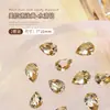 Celebridad en línea popular otoño e invierno Maillard K9 Marrón amarillo corazón torcido con forma de corazón punta inferior diamante uña zirconita decoraciones para uñas
