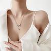 Fábrica em estoque fornecimento chattering transmissão ao vivo celebridade da internet banhado a ouro 18K simples moda joias franja amor pingente colar feminino