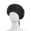 Gorrito de Satén para Dormir Infantil de Venta Caliente en Amazon Protección del Cabello Color Sólido Ala Ancha Elástico Cola Larga Adorno de Cinta Sombrero Largo de Alto Valor