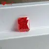 Em Estoque Cor Laranja-Vermelho Pôr do Sol Padma Profundo Retangular Chanfrado Pequeno Octogonal Brilhante Flor de Gelo Lapidada Zircônia Sintética Pedra Solta