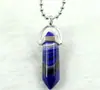 Collar de acero con colgante de piedra de cristal natural de ágata, columna hexagonal, bala, estilo europeo y americano, Amazon ebay