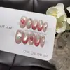 Starlight de Bayas DulcesRubor Degradado Rosa MelocotónCorazón de Estrella de Fresa DiamanteChica EnergéticaUñas Portátiles Hechas a Mano
