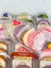 Caja de Embalaje para Rollo Suizo de 4 Piezas, Caja para Postre Rollo de Pastel Cortado Rollo Reina, Caja Transparente Engrosada Antiempañante para Llevar