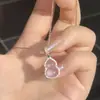 Nuevo collar colgante de calabaza de resina con circón rosa estilo chino para mujer, nuevo modelo 2026, cadena para la clavícula, accesorio de lujo ligero y de alta gama