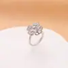 Anillo para Mujer, No se Desvanece, Anillo Abierto de Cuatro Hojas Hueco, Diseño Personalizado, Moda Diamante Ins Anillo Francés
