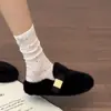 Pantuflas de felpa gruesas, esponjosas y antideslizantes con suela gruesa para mujer, nuevo estilo 2026, cálidas para otoño e invierno, que aumentan la altura, zapatos de algodón Bob Ken