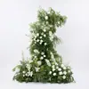 Arco de Cuerno de Bosque Blanco y Verde Set de Flores Artificiales, Decoración de Fondo de Boda de 2.2m