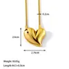 Joias fáceis Europa e Estados Unidos Estilo INS Ouro 18K Brincos exagerados em formato de coração de amor Brincos de aço inoxidável Femininos Não desbotam