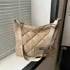 Bolso acolchado versátil y simple estilo coreano para mujer, nuevo invierno 2023, bolso de hombro cruzado de alta calidad